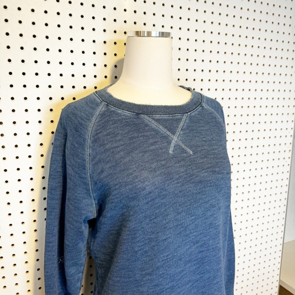 J. Crew / Rivet and Thread | Navy Blue Distressed Thrashed Crewneck Sweater XS - Picture 4 of 11